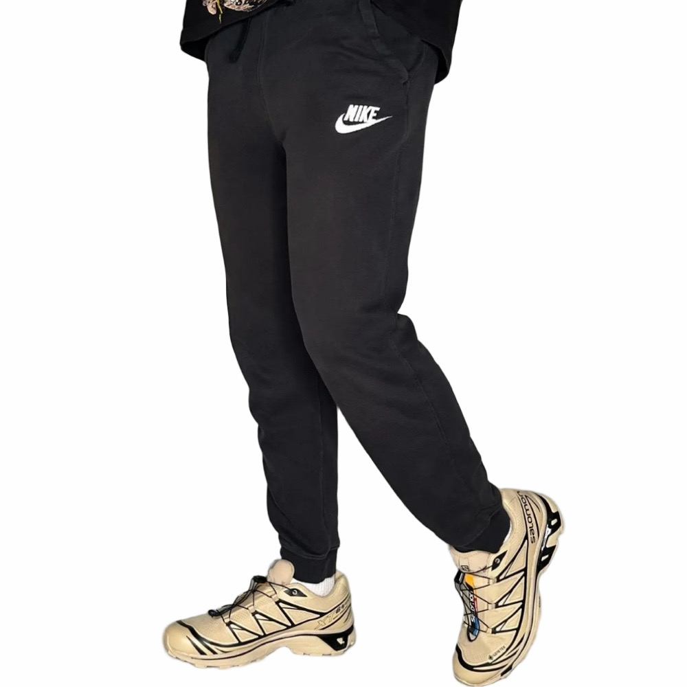 Nike Tech Fleece Vintage Black Sweatpants White Logo Drawstrings Men Size Small